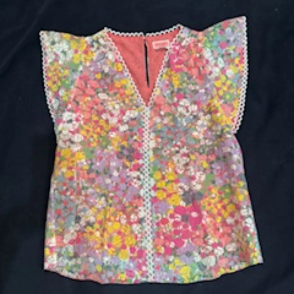 NEW WITH TAGS! Kate Spade floral dots burnout top, $228, med - Picture 3 of 7
